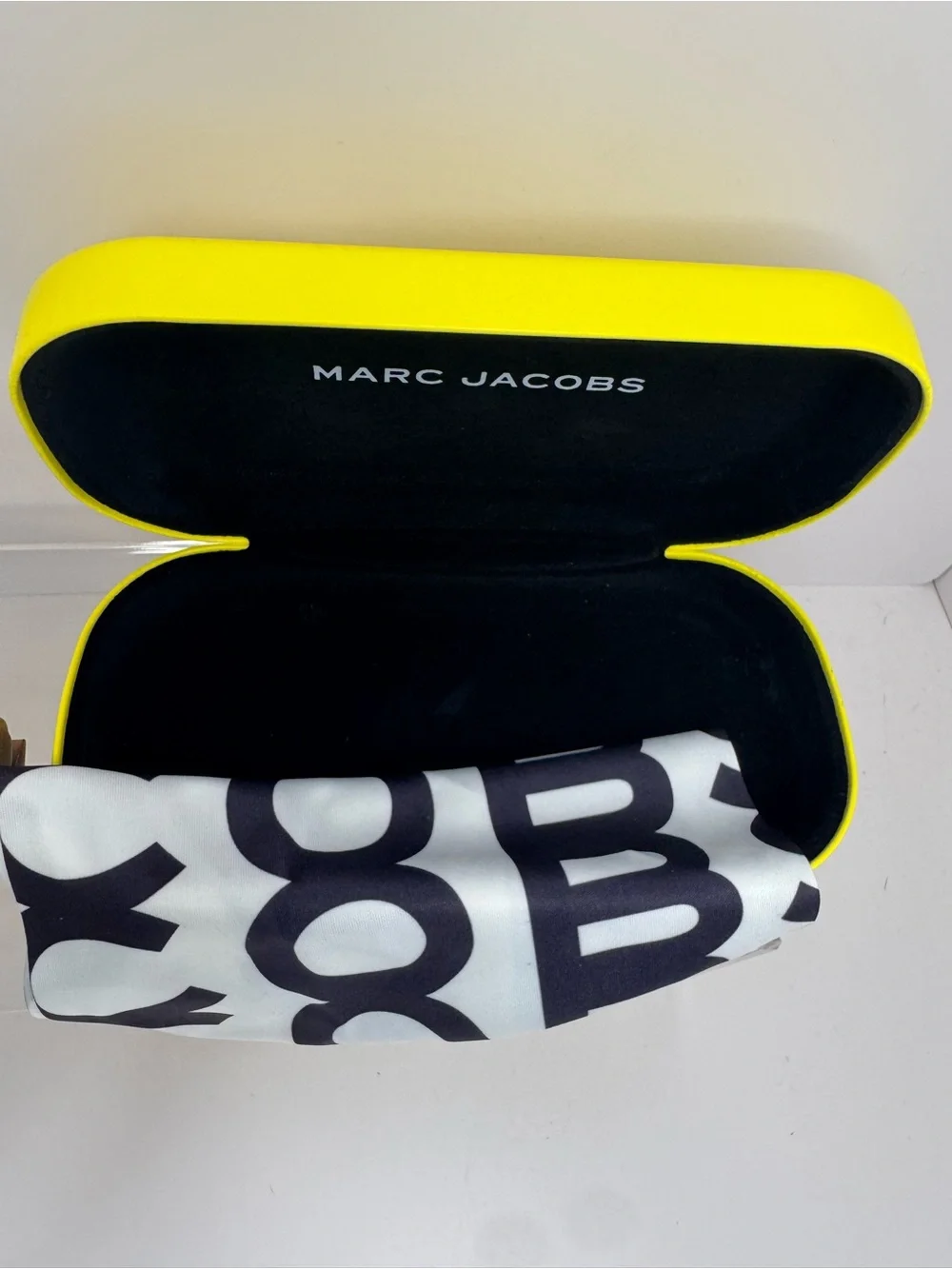 Marc Jacobs Tortoiseshell Brown Oval Sunglasses with Yellow-Trim Case